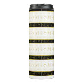 Zwart Goud Kerstmispatroon#35 ID1009 Thermosbeker (Achterkant)