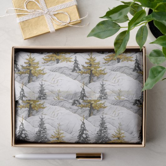 Zwart Goud Kerstpatroon#4 ID1009 Tissuepapier (Geschenk)