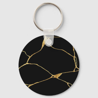 Zwart Goud Kintsugi Oude Kintsukuroi Sleutelhanger