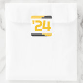 Zwart & Goud Klasse van '24 Afstuderen Vierkante Sticker (Tas)