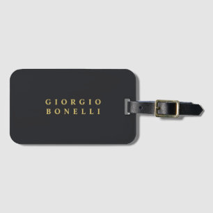 Zwart & Goud Kleur Minimalistisch Persoonlijk Mode Bagagelabel