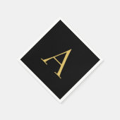 Zwart Goud Kleur Monogram Professioneel Servet (Hoek)