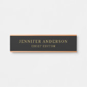 Zwart & Goud Kleur Professioneel Modern Plain Deurbordje (Voorkant)