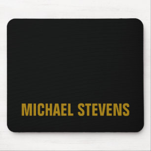 Zwart Goud Kleur Professioneel Naam toevoegen Muismat