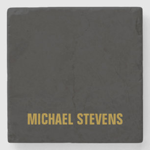 Zwart Goud Kleur Professioneel Naam toevoegen Stenen Onderzetter