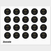 Zwart & Goud Kleuren Professioneel Trendy Modern Ronde Sticker (Vel)