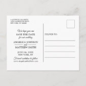 Zwart Goud Laurel Monogram SAVE THE DATE Wedding Aankondigingskaart (Achterkant)