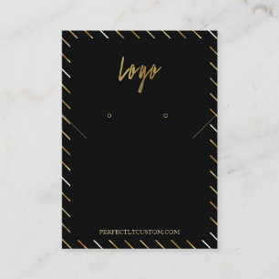 Zwart Goud Lijst ketting oorbellen Visitekaartje