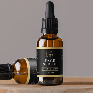 Zwart & Goud Logo Chique 1 OZ Dropper Flessenetike Etiket