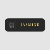 Zwart goud Logo Modern professional Naamplaatje (Voorkant)