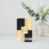 Zwart goud logo QR code professional Visitekaartje (Staand voorkant)