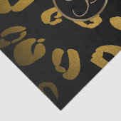 Zwart Goud Luipaard Cheetah Monogram Letter Initia Tissuepapier (Detail)