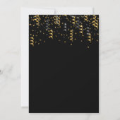 Zwart goud luipaard confetti Sweet 16 Kaart (Achterkant)