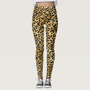 Zwart Goud Luipaardprint Jachtluipaard Dier Trendy Leggings