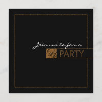 Zwart & Goud Lux Glitter Elegante PARTY Uitnodigin
