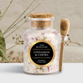 Zwart & Goud Lux Handgemaakte Productgeurnaam Ronde Sticker