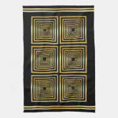 Zwart goud luxe chef-kok theedoek (Verticaal)