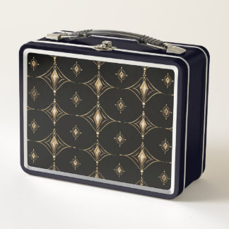 Zwart & goud luxe geometrisch lunchbox