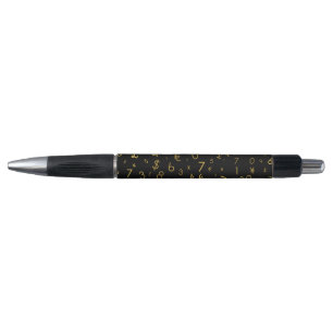 Zwart Goud Luxe Nummers Valuta symbolen Patroon Pen