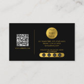Zwart Goud Luxe Script QR Code Social Media Visitekaartje (Achterkant)