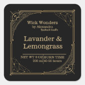 Zwart Goud Magische Apothecary Kaars Label (Voorkant)