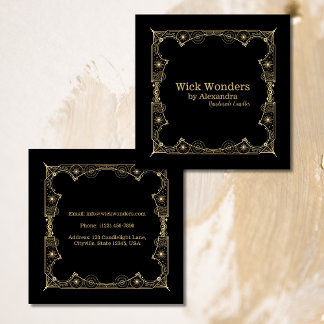 Zwart Goud Magische Apothecary Kaars Vierkante Visitekaartje