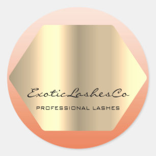 Zwart Goud Make-up Minimale Wimpers Brows PEACH Ronde Sticker