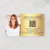 Zwart Goud Makelaar Foto QR Code Broker Visitekaartje (Achterkant)