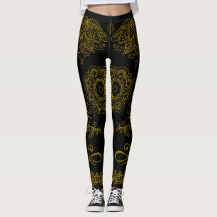 Zwart/Goud Mandala Leggings