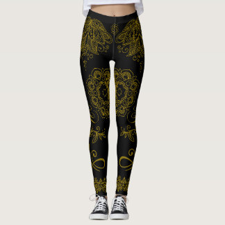 Zwart/Goud Mandala Leggings