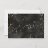 Zwart goud marmer agaat RSVP-kaart RSVP Kaartje (Achterkant)