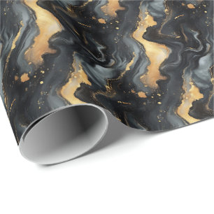 Zwart & Goud Marmer Cadeaupapier