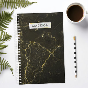 Zwart Goud Marmer Gepersonaliseerde Zakelijk Planner