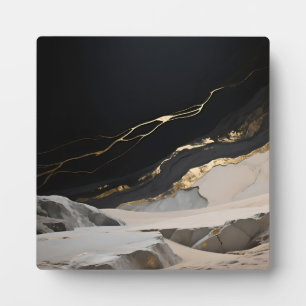Zwart Goud Marmer Landschap Fotoplaat