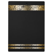 Zwart & Goud Marmer Moderne Mode Gepersonaliseerd Klembord (Achterkant)