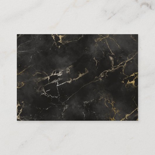 Zwart goud marmer Website RSVP Barcode Informatiekaartje (Achterkant)