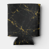 Zwart & Goud Marmeren Steen Print Blikjeskoeler (Voorkant)