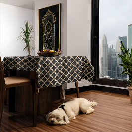 Zwart & Goud Marokkaans Patroon Tafelkleed