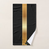 Zwart goud met rozen bad handdoek (Handdoek)