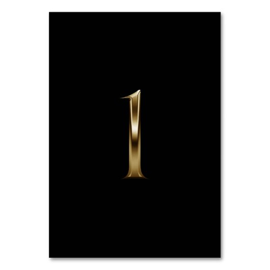 Zwart goud metalen uitzicht nummer 1 kaart (Voorkant)