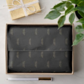 Zwart & Goud Minimal Douanetekst Weefseldocument Tissuepapier (Geschenk)