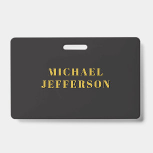 Zwart & Goud Minimalistisch Eenvoudig Modern Eigen Badge