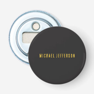 Zwart & Goud Minimalistisch Eenvoudig Modern Eigen Button Flesopener