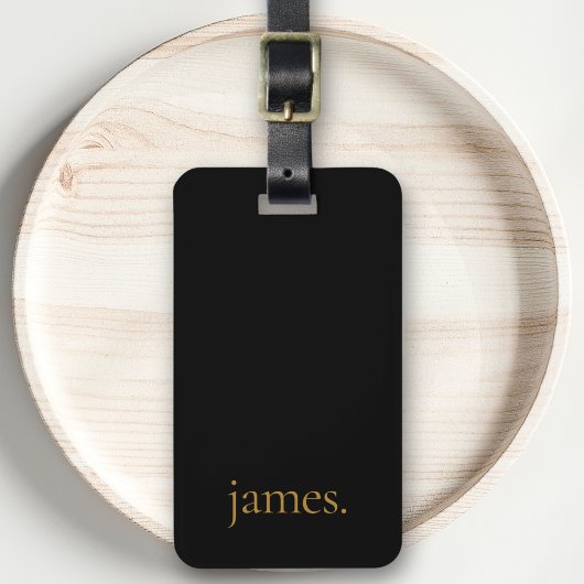 Zwart & Goud Modern Mannelijk of Vrouwelijk Monogr Bagagelabel