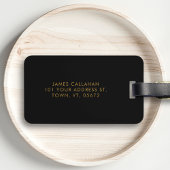 Zwart & Goud Modern Mannelijk of Vrouwelijk Monogr Bagagelabel