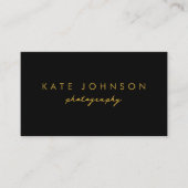 Zwart Goud Modern Script QR Code Social Media B Visitekaartje (Voorkant)