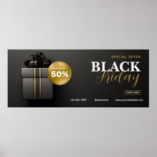 Zwart Goud Modern Zwart Vrijdag Sale Outdoor Poste Poster