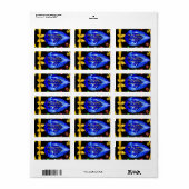 Zwart & Goud Moderne Boho Edelsteen Diamant Chic Etiket (Full Sheet)