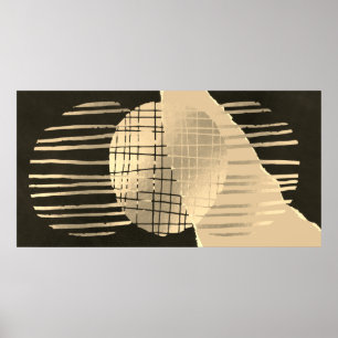 Zwart Goud Moderne hedendaagse Abstracte Wall Art Poster
