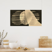 Zwart Goud Moderne hedendaagse Abstracte Wall Art Poster (Keuken)